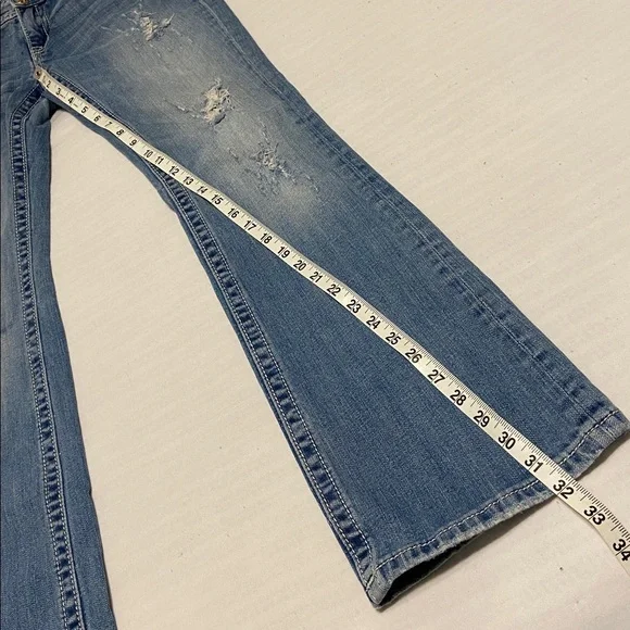 Miss Me Signature Bootcut Distress MediumWash  Mid Rise Western Cowgirl 28 x 32” - Picture 10 of 13